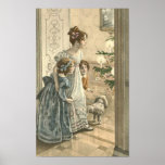 Enfants, chien regardant l'arbre posters
