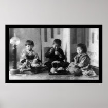 Enfants mangeant au Japon 1909