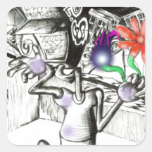 Enge Kerel Vierkante Sticker