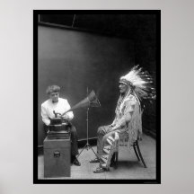 Enregistrement de voix d'un Indien Blackfoot 1909 Posters
