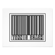 Entraîneur de tennis de code barres faire-part