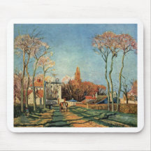 Entrée de Camille Pissarro au village 1872 de Vois Tapis De Souris