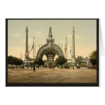 Entrée grande, exposition Universal, 1900, Paris, Carte De Vœux
