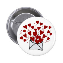 Enveloppe de dentelle remplie de bouton de coeurs pin's