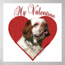 Épagneul de Clumber mon affiche de Valentine