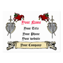 épée, bouclier et modèle de carte de visite de ban