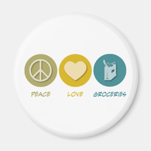 Épiceries d'amour de paix magnets