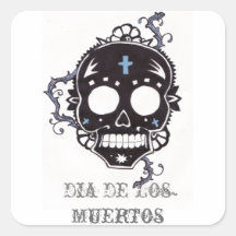 épine noire de dia de los muertos autocollants