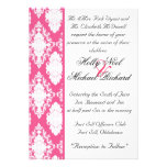 épousant, noir, blanc, chic rose, chic, fantaisie cartons d'invitation personnalisés