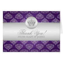 Épouser le pourpre royal de couronne de "Merci" Carte De Vœux