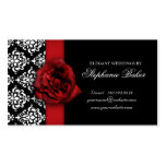 Épouser le rendez-vous de damassé de rose rouge cartes de visite personnelles