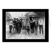 Équipe de baseball dure 1908 de garçon cartes de vœux
