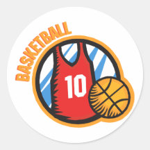 Équipe de basket autocollant rond