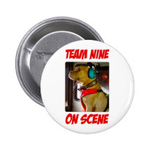 Équipe neuf sur le bouton de scène pin's