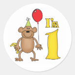 Ęr anniversaire de singe drôle adhésif
