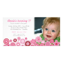 ęr Carte photo rose d'invitation de partie d'anniv Cartes De Vœux Avec Photo