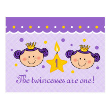ęr Carte postale d'invitation de Twincess d'annive
