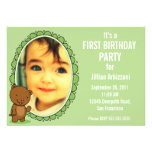 ęr Invitation d'anniversaire - vert d'ours de noun