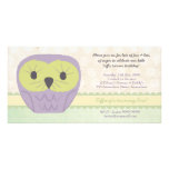 Ęr invitation de fête d'anniversaire de hibou pour cartes avec photo