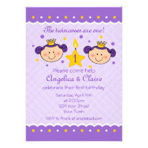 ęr Invitation de partie de Twincess d'anniversaire