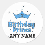 ęr Prince d'anniversaire Autocollants Ronds