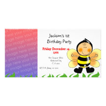 ?ères invitations de fête d'anniversaire (costume  cartes de vœux avec photo