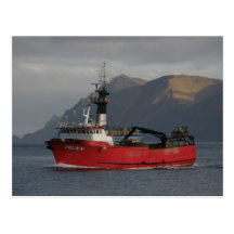 Erla N, de Boot van de Krab in Nederlandse Haven,  Wens Kaarten
