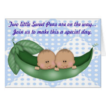 Erwt van het Baby shower van de Jongen van tweelin Wenskaarten
