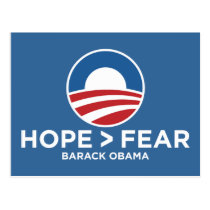espoir d'obama 08 d'espoir > de crainte gagné cartes postales