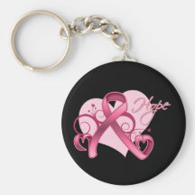 Espoir floral de ruban - cancer du sein porte-clés