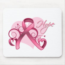 Espoir floral de ruban - cancer du sein tapis de souris