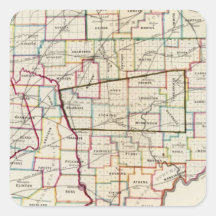 État de l'Ohio Autocollant Carré