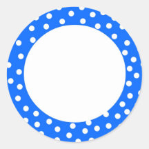 Étiquette bleu de point de polka autocollants