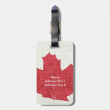 étiquette canadienne de bagage de feuille d'érable