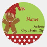 Étiquette de adresse de Noël de bonhomme en pain d Autocollant