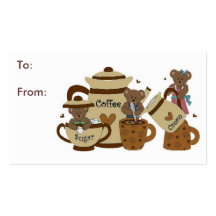 Étiquette de cadeau de temps de café cartes de visite personnelles