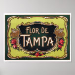Étiquette de cigare de Flor De Tampa Posters