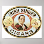 Étiquette irlandais de cigare de chanteur posters