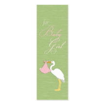 Étiquette maigre de cadeau de fille de cigogne modèle de carte de visite