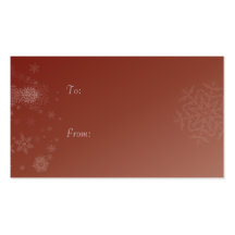 Étiquette marron de cadeau de Snowfake Cartes De Visite Personnelles