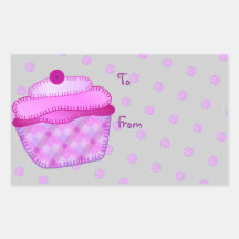 Étiquette mauve de cadeau d'Applique de petit gâte Autocollants