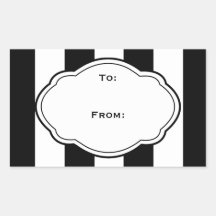 Étiquette noire et blanche personnalisable d'étiqu stickers rectangulaires