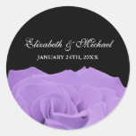Étiquette rose et noir de lavande de mariage de fa autocollant