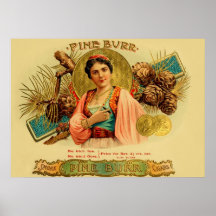 Étiquette vintage de boîte à cigares affiche