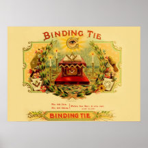 Étiquette vintage de boîte à cigares affiche