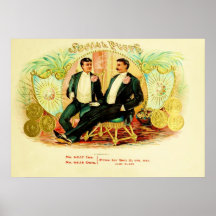 Étiquette vintage de boîte à cigares affiches