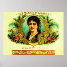 Étiquette vintage de boîte à cigares poster