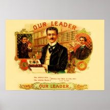 Étiquette vintage de boîte à cigares poster