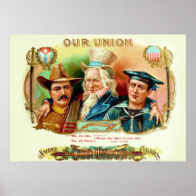 Étiquette vintage de boîte à cigares posters