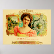 Étiquette vintage de boîte à cigares posters